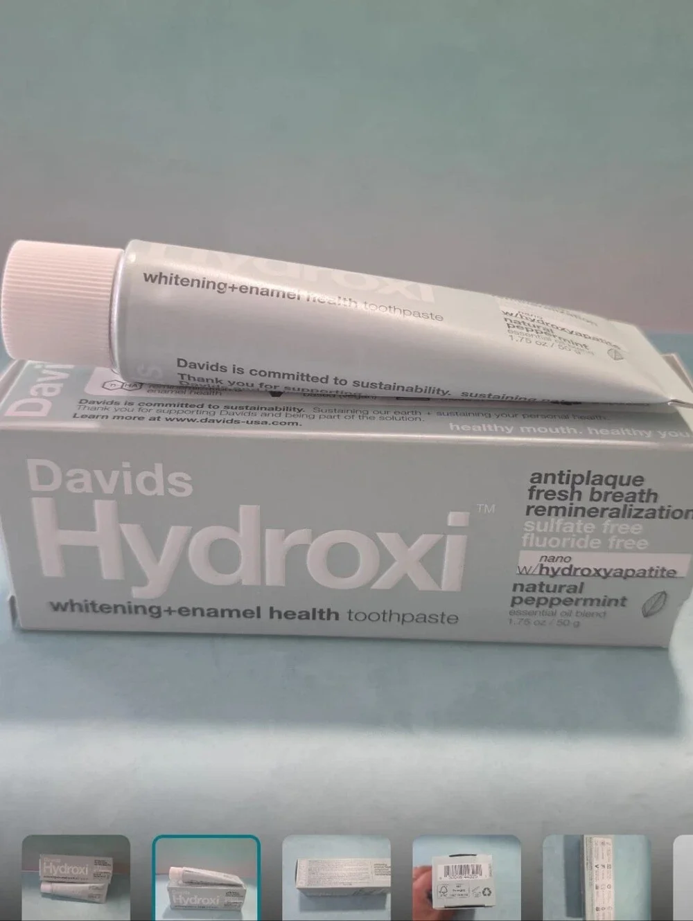 NIB Davids Hydroxi Whitening + Enamel Health Toothpaste 1.75 oz/ 50g/travel Size